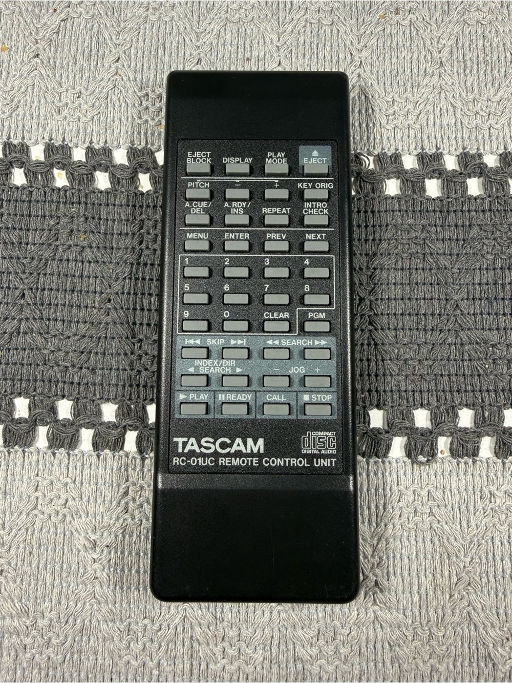 TASCAM RC-01UC Remote Control for CD-01U CD Player Tested Working OEM